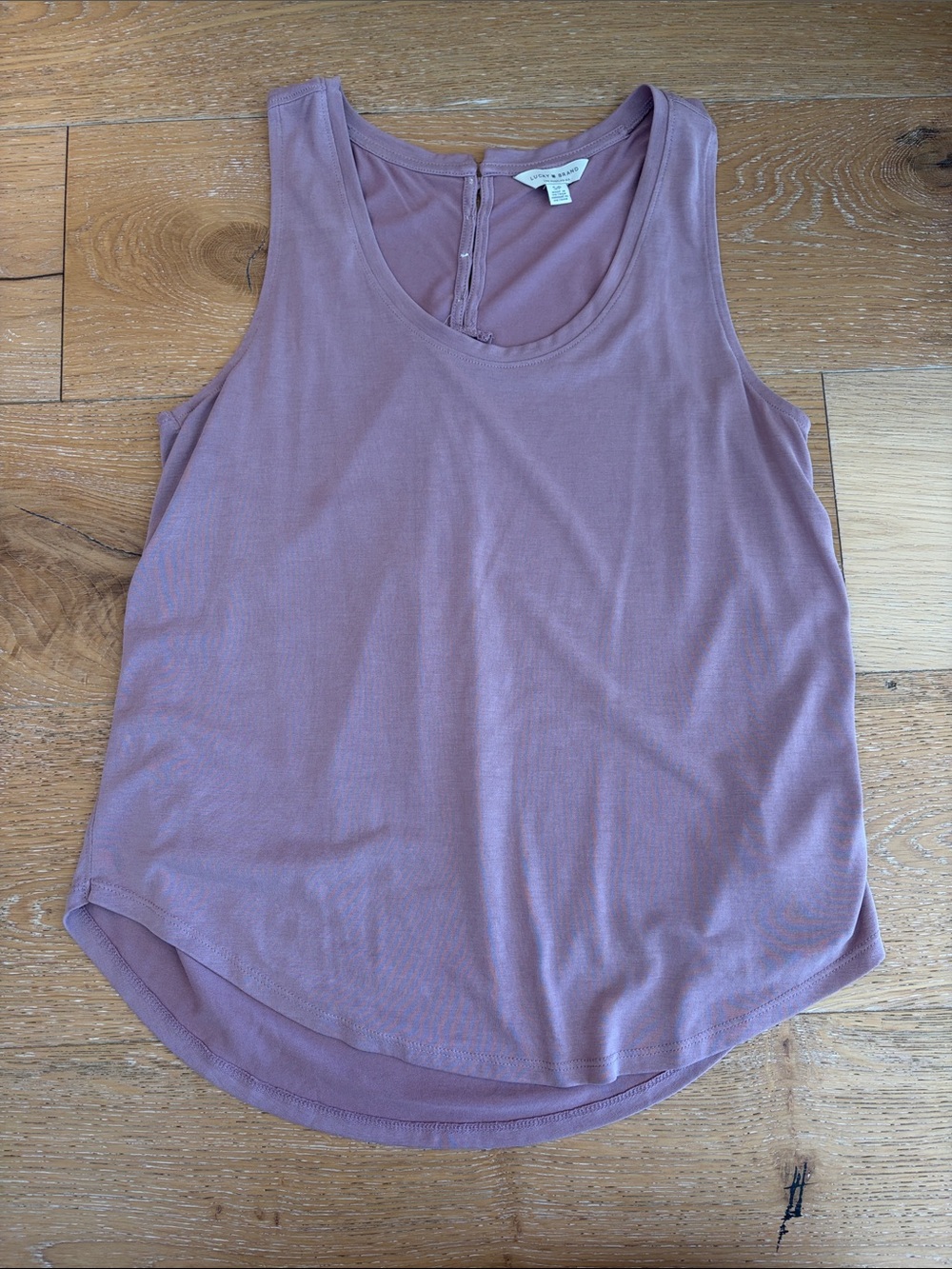 Lucky Brand (S) Mauve Sandwash Button Back/Scoop Neck Tank-LIKE NEW